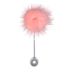 Soft Fur & Pearl Closure Lapel Pin