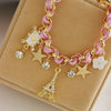 Eiffel Tower and Crystal Charms Bracelet