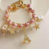 Eiffel Tower and Crystal Charms Bracelet