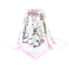 Flowers & Leaves Print Silk Scarf