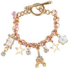 Eiffel Tower and Crystal Charms Bracelet