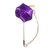 Purple Rose & Leaf Chain Lapel Pin