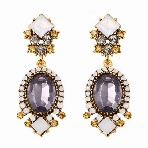 Oval Charm Drop Earrings