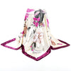 Flowers & Leaves Print Silk Scarf