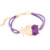 Owl Charm Leather Bracelet