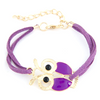Owl Charm Leather Bracelet
