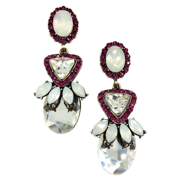 Crystals & Petals Drop Earrings