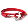 Metal Anchor Leather Wristband