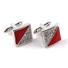 Crystal Diagonal Triangles Cufflinks