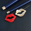 Bling Lips Crystal Brooch