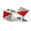 Crystal Diagonal Triangles Cufflinks