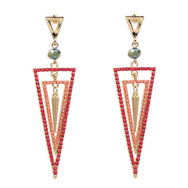 Overlapping Triangles Drop Earrings