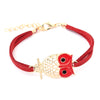 Owl Charm Leather Bracelet