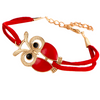 Owl Charm Leather Bracelet