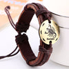 Zodiac Sign Constellation Leather Bracelet
