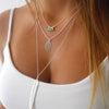 Multilayer Beads & Leaves Pendant Necklace