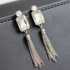 Chain Tassel Crystal Earrings