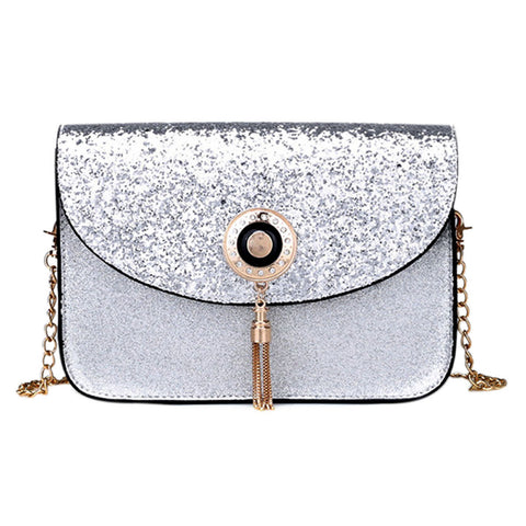 Metal Tassel Shimmer Sling Bag