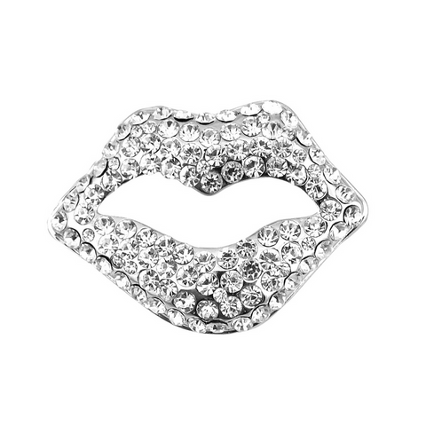 Bling Lips Crystal Brooch