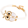 Owl Charm Leather Bracelet