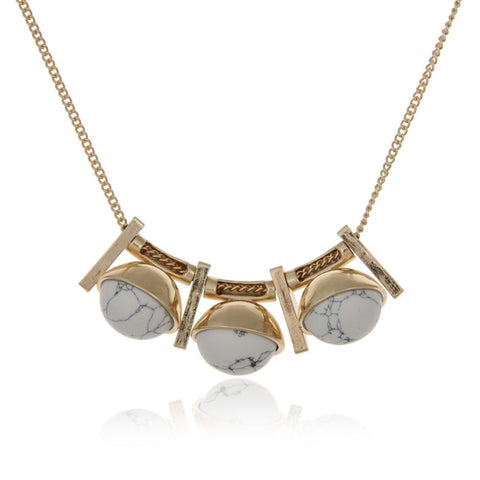 Connected Marble Balls Pendant Necklace