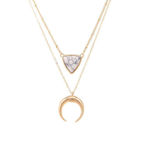 Triangle Moon Crescent Necklace