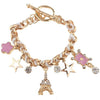 Eiffel Tower and Crystal Charms Bracelet