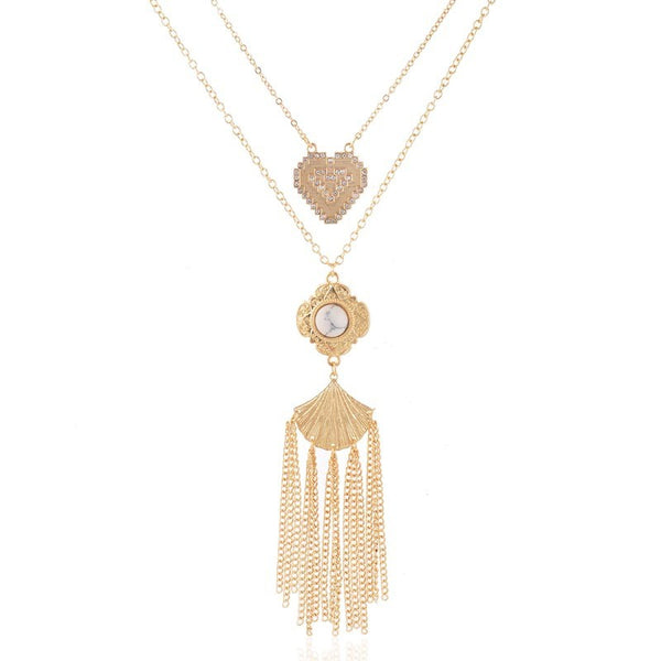 Bling Heart with Tassel Necklace
