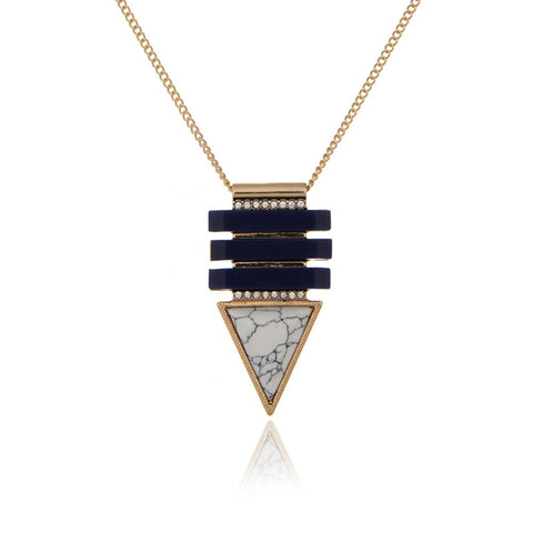 Crystal Geometric Triangle Drop Necklace