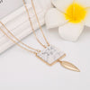 Marble Pyramid Pendant Necklace