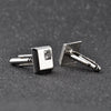 Crystal Edged Square Cufflinks