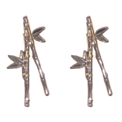 Bamboo Collar Pins Pair