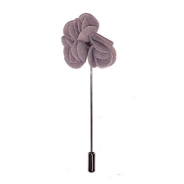 Grey Three Flower Lapel Pin