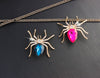Blue Bling Spider Brooch