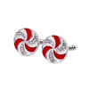 Crystal Swirl Round Cufflinks