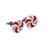 Crystal Swirl Round Cufflinks