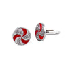 Crystal Swirl Round Cufflinks