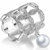 Imitation Pearl Hollow Camellia Shawl Scarves Ring